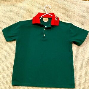 Green Gucci boys polo size 8